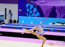 Azərbaycanlı gimnast Avropa Oyunlarında bədii gimnastika üzrə fərdi yarışların finalına çıxıb. Bakı, Azərbaycan, 19 iyun 2015